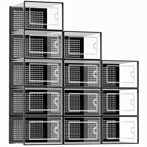 Kuject X-Large Shoe Storage Boxes Organizers for Closet 12 Pack,