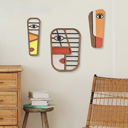 LIFVEAN Abstract Wood Picasso Wall Art Decor - Modern Minimalism