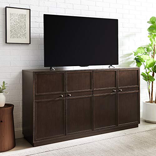 Walker Edison Alden Versatile 4 Door Framed-Storage-Sideboard, 62 Inch, Dark