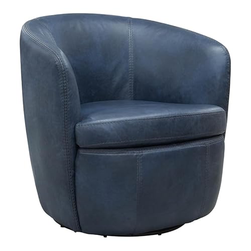 Parker Living Barolo - Vintage Navy All Italian Leather Swivel