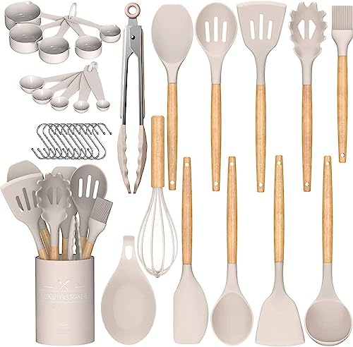 Umite Chef Kitchen Cooking Utensils Set, 33 pcs Non-Stick Silicone