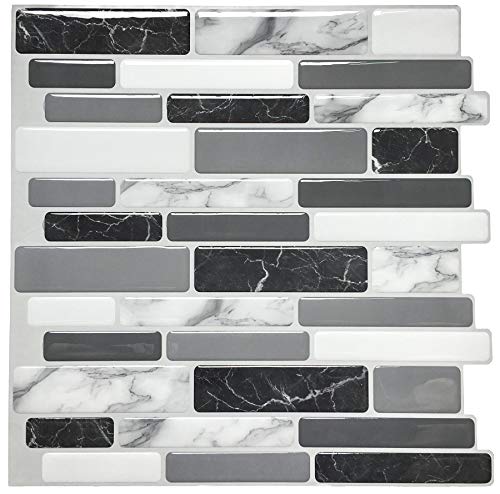 Art3d 10-Sheets Peel and Stick Kitchen Backsplash Tiles, 12"x12" Self-Adhesive