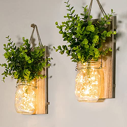 Rustic Wall Sconces, Mason Jar Sconces, Farmhouse Home Decor, LED