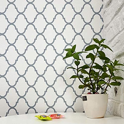 Gray-Blue Trellis Peel and Stick Wallpaper