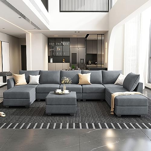 HONBAY Modular Sectional Sofa with Storage Reversible Sectional Modular Sofa