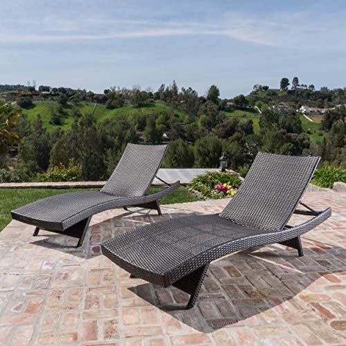 Christopher Knight Home Salem Outdoor Wicker Chaise Lounge Chairs, Brown - Set of 2