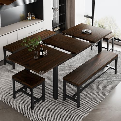 iPormis 5-Piece Dining Table Set for 4-8 People, Extendable Kitchen