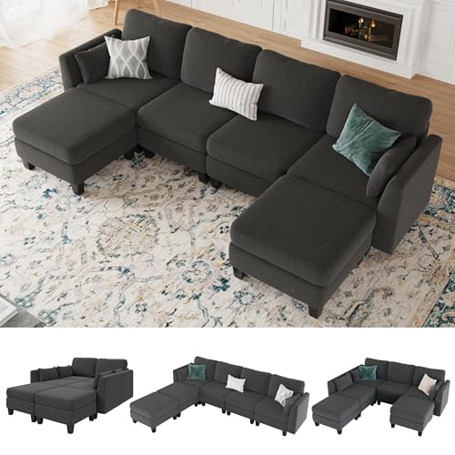 Huatean Home Modular Sectional Sofa, Convertible U Shaped Sofa Couch