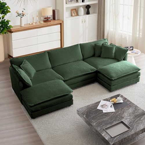 mikibama Modular Sectional Sofa, 111.5" U Shaped Couch Set for