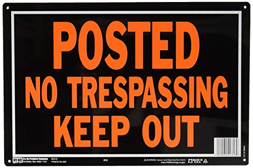 Hy-Ko Aluminum Sign,No Trespassing Property Sign (Pack of 12)