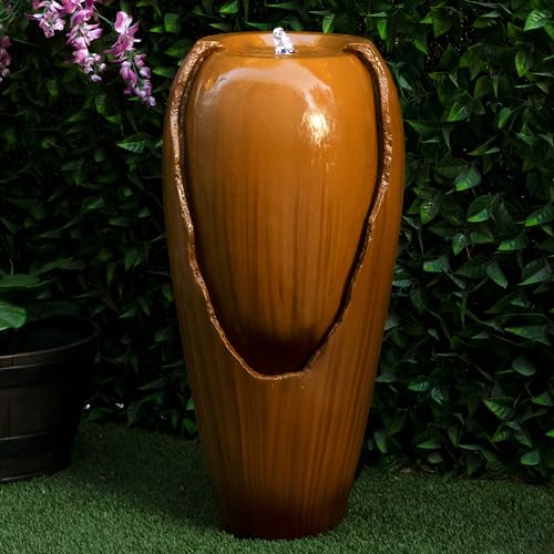 Tall Water Jar Fountain with LED Light