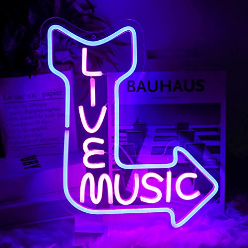 CKTBLEY Live Music Neon Signs for Wall Decor Music LED