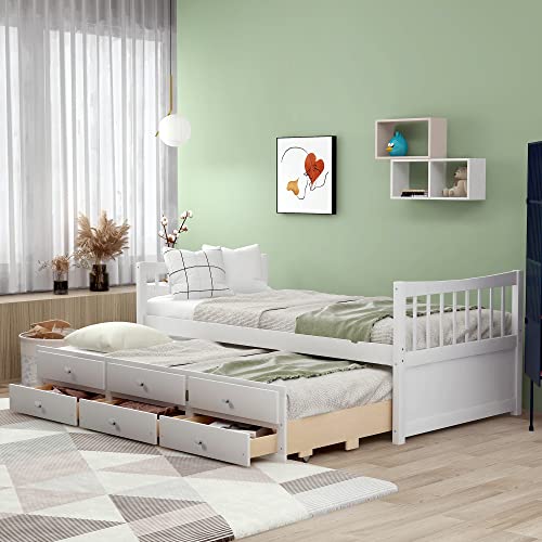 Harper & Bright Designs Twin Captain's Bed Storage Daybed with