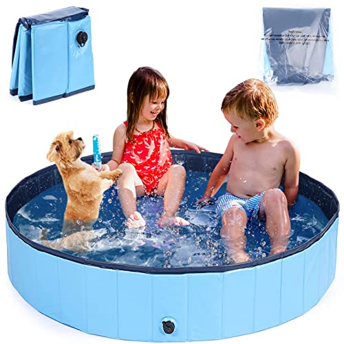 47"x12" Foldable Dog Swimming Pool - Portable Hard Plastic Pool