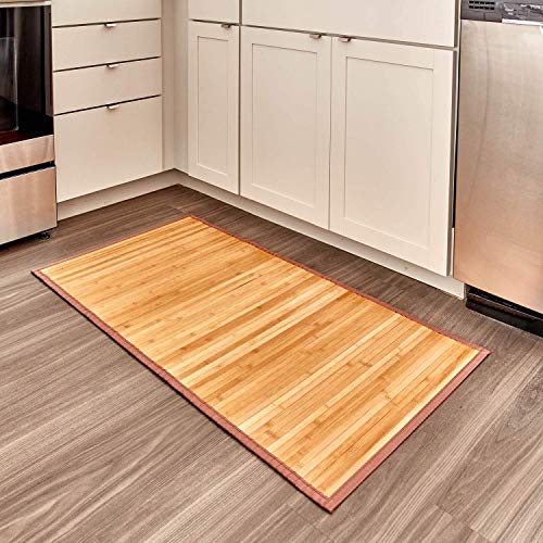 iDesign Formbu Bamboo Non-Skid Water-Resistant Floor Mat, The Formbu Collection