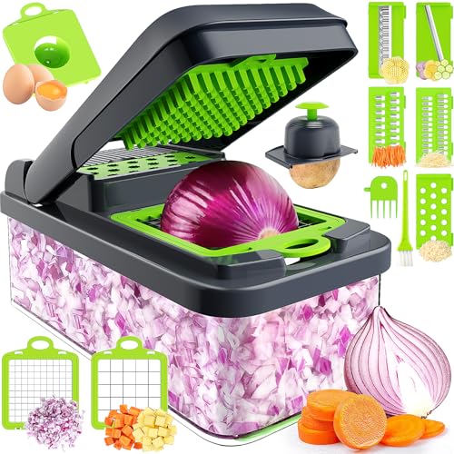 MealHelper 12-in-1 Vegetable Chopper, 7 Blade Veggie Chopper, Practical Food