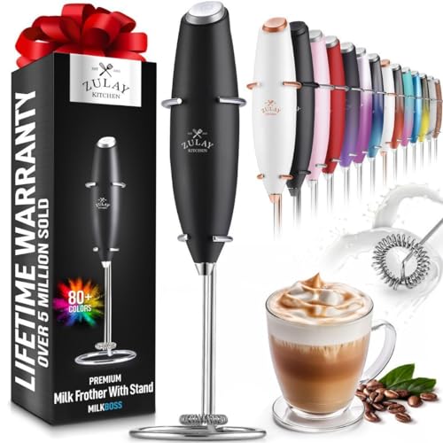 Zulay Kitchen Powerful Milk Frother Wand - Ultra Fast Handheld