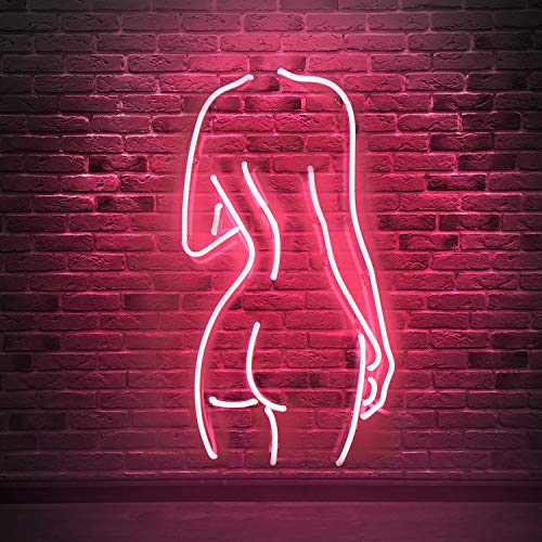 Naked Lady Real Glass Neon Signs, Neon Light Sign Neon Lamp, Wall Sign Art Decorative Signs Lights, Neon Words for Home Bedroom Room Decor Bar Beer Office for Party Holiday Wedding Decoration Sign