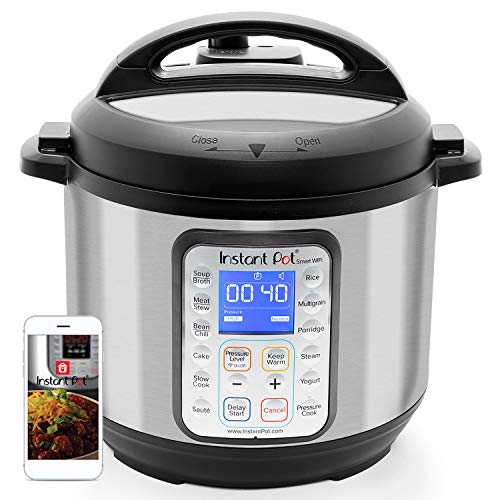 Instant Pot Smart WiFi 8-in-1 Electric Pressure Cooker, Sterilizer, Slow Cooker, Rice Cooker, Steamer, Saute, Yogurt Maker, Cake Maker, and Warmer, 6 Quart, 13 One-Touch Programs