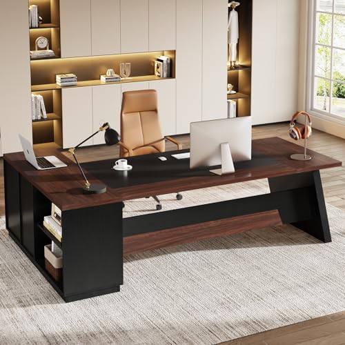 Tribesigns 78" L-Shaped Executive Desk, Large Office Desk with Drawers