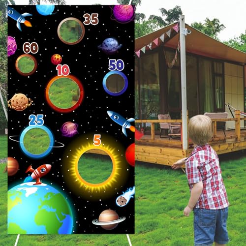 Outer Space Toss Game Planets Poster Bean Bag Tossing Game