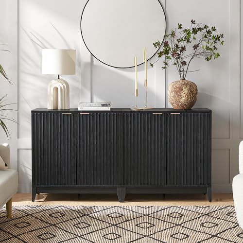 mopio Brooklyn Storage Cabinet, Modern Farmhouse Entryway Accent Cabinet, Buffet