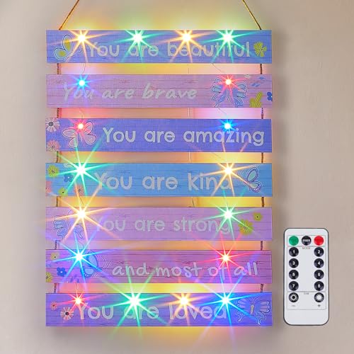 FIOBEE Girls Room Décor for Teen Girls with LED Light