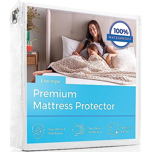 Linenspa Waterproof Smooth Top Premium Full Mattress Protector, Breathable &