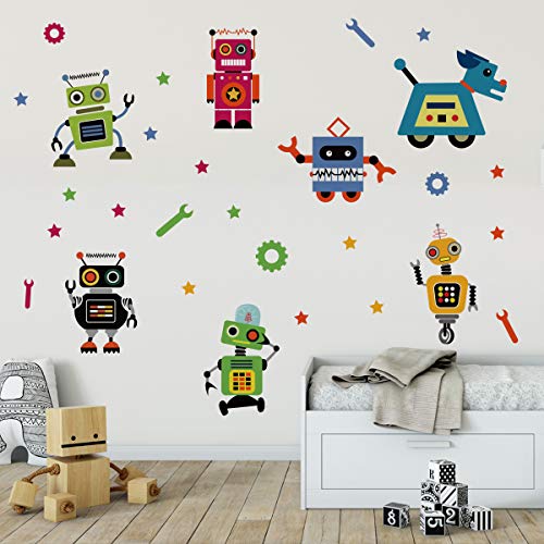 Runtoo Robots Wall Decals Educational Wall Art Stickers for Classroom