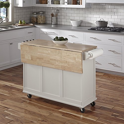 Liberty White Kitchen Cart with Wood Top by Home Styles