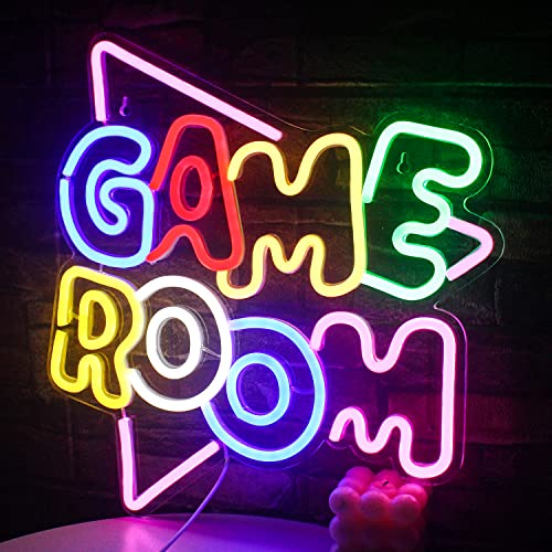 Gamerneon Game Room Large Neon Signs 13.2"x14" Colorful LED,USB Neon