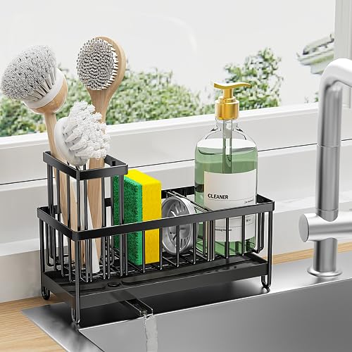 Cisily Sponge Holder for Kitchen Sink, Sink Caddy with High