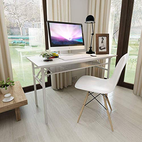 Need Computer Desk Office Desk Workstation 47 inches Folding Table with BIFMA Certification Training Table,White AC7DW-120