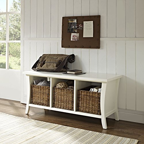 Crosley Furniture Wallis Entryway Storage Bench, White