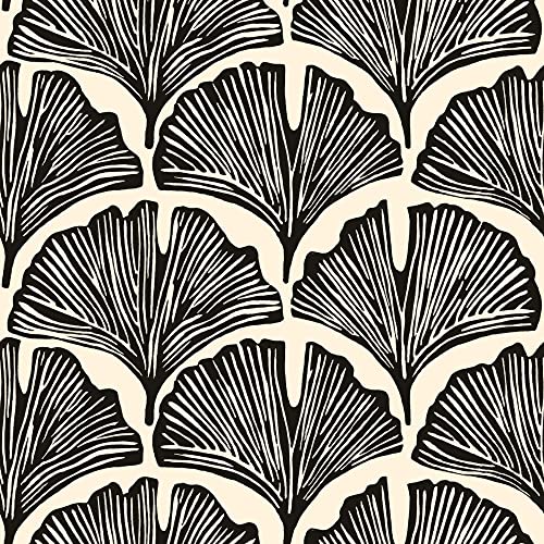 Tempaper x Novogratz Zebra Black Feather Palm Removable Peel and