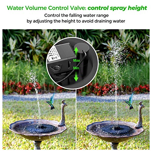 OKMEE Solar Fountain Upgraded 4-in-1 Nozzle, 2.2W Solar Powered Fountain Pump with 7 Water Styles, Solar Bird Bath Fountain for Bird Bath, Pond, Pool, Fish Tank, Aquarium and Garden