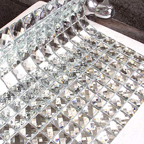 Diflart Mirror Glass Mosaic Tile Crystal Diamond Tile 3/4 inch