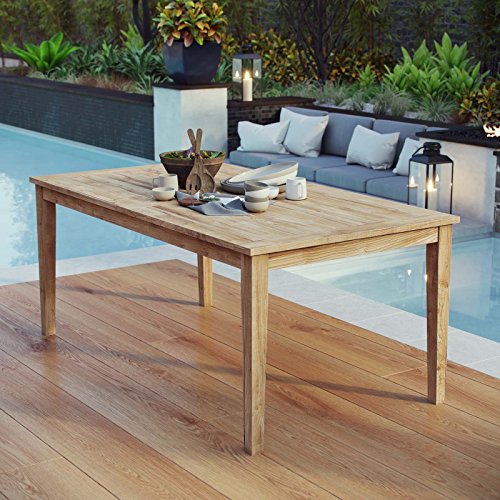 Modway EEI-2717-NAT Marina 72" Premium Grade A Teak Wood Outdoor Patio Dining Table, Natural