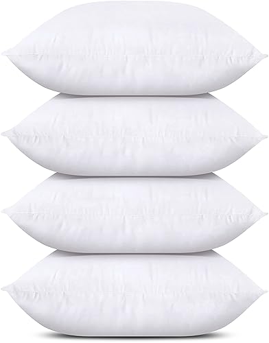 Utopia Bedding Throw Pillows (Set of 4, White), 18 x