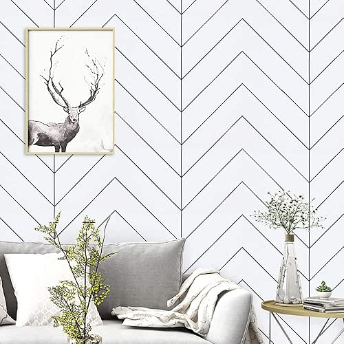 White and Black Chevron Wallpaper