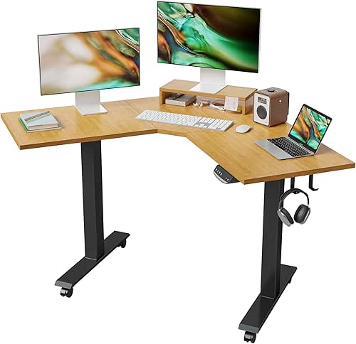 FEZIBO Dual Motor L Shaped Electric Standing Desk, 48 Inches