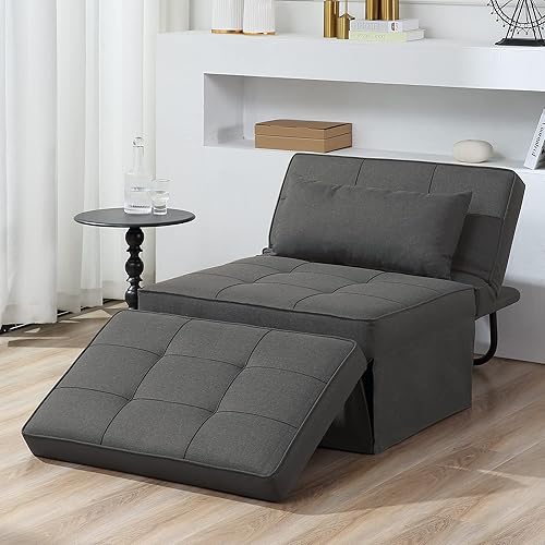 Sofa Bed, 4 in 1 Multi-Function Folding Ottoman Breathable Linen