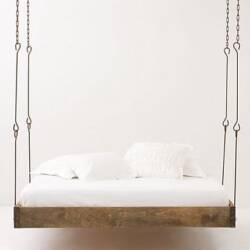 bed, beds, hanging bed, hanging beds, rustic bed, rustic beds, wood bed, wood beds, wooden bed, wooden beds, suspended bed, suspended beds, anthropologie