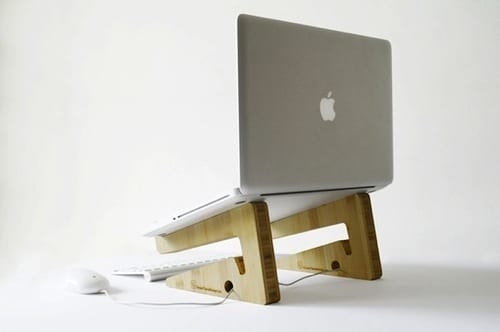 wooden laptop stand