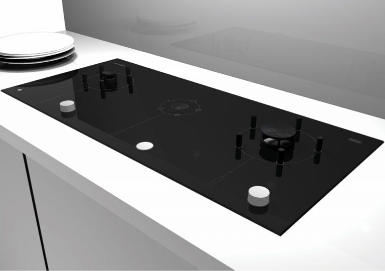 five burner black cook top