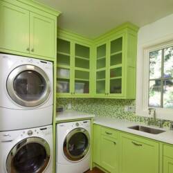 bright colored laundry room