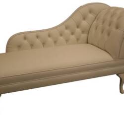 Chaise Longue in White Leather