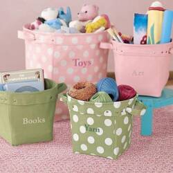 Childrens room storage bins