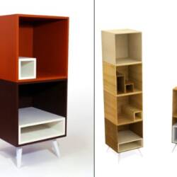 Dado Shelving System Stores Shelves Into Other Shelves