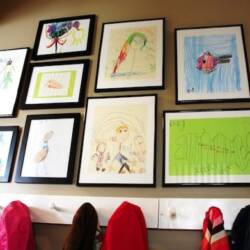 Displaying kids artwork unifying frames